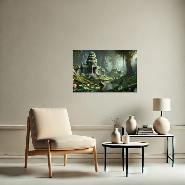 ancient-temple-ruins-mysterious-jungle-lotus-flowers-wall-art-acrylic-print-peaceful-spiritual