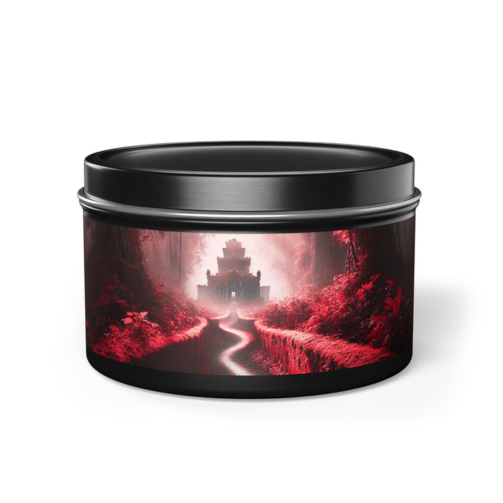 Harmony Tin Candle in an 8oz tin, available in black, with natural coconut soy wax and a lead and zinc-free cotton wick.