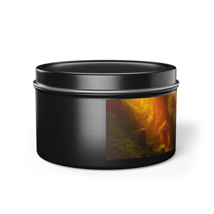 Harmony Tin Candle in an 8oz tin, available in black, with natural coconut soy wax and a lead and zinc-free cotton wick.