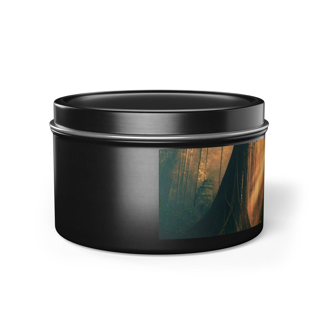 Harmony Tin Candle in an 8oz tin, available in black, with natural coconut soy wax and a lead and zinc-free cotton wick.