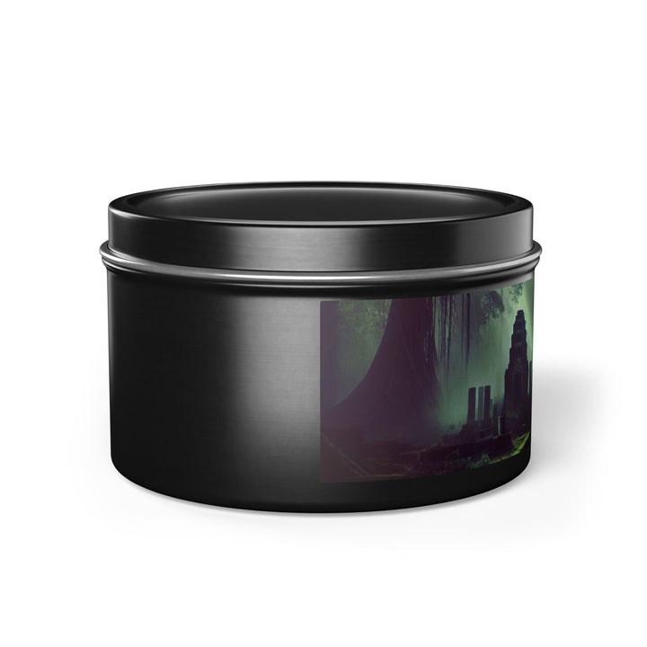 Harmony Tin Candle in an 8oz tin, available in black, with natural coconut soy wax and a lead and zinc-free cotton wick.