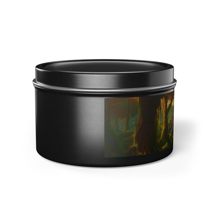 Harmony Tin Candle in an 8oz tin, available in black, with natural coconut soy wax and a lead and zinc-free cotton wick.