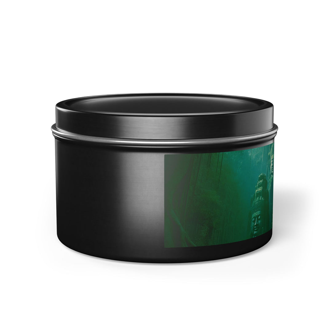 Harmony Tin Candle in an 8oz tin, available in black, with natural coconut soy wax and a lead and zinc-free cotton wick.