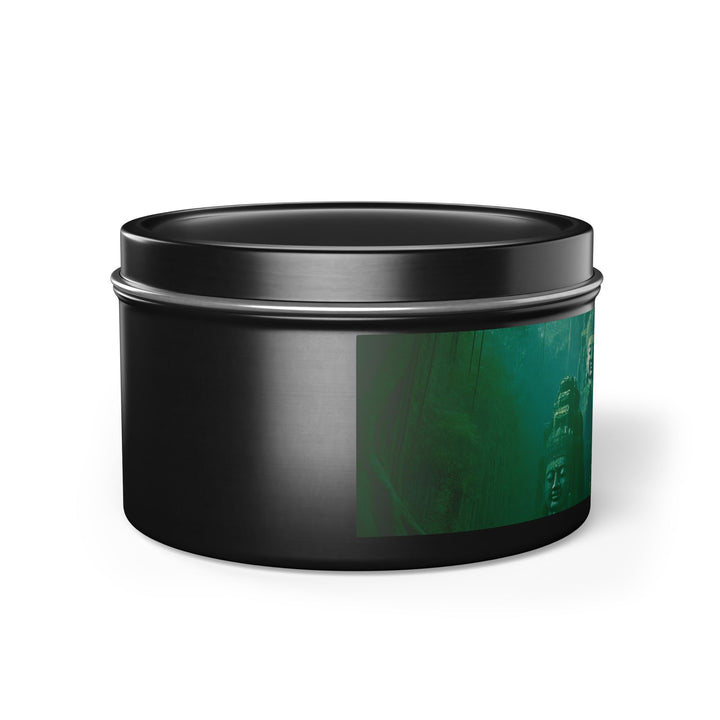 Harmony Tin Candle in an 8oz tin, available in black, with natural coconut soy wax and a lead and zinc-free cotton wick.