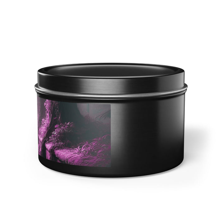 Harmony Tin Candle in an 8oz tin, available in black, with natural coconut soy wax and a lead and zinc-free cotton wick.