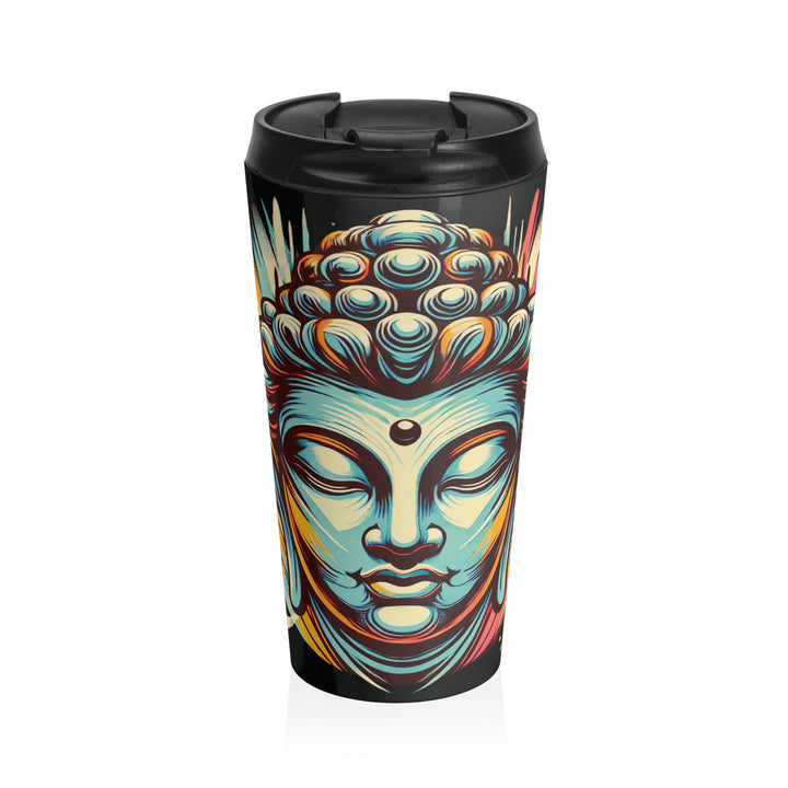 Mindful Journey Stainless Steel Travel Mug 15oz, perfect for keeping your drinks hot or cold and inspiring mindfulness on the go.