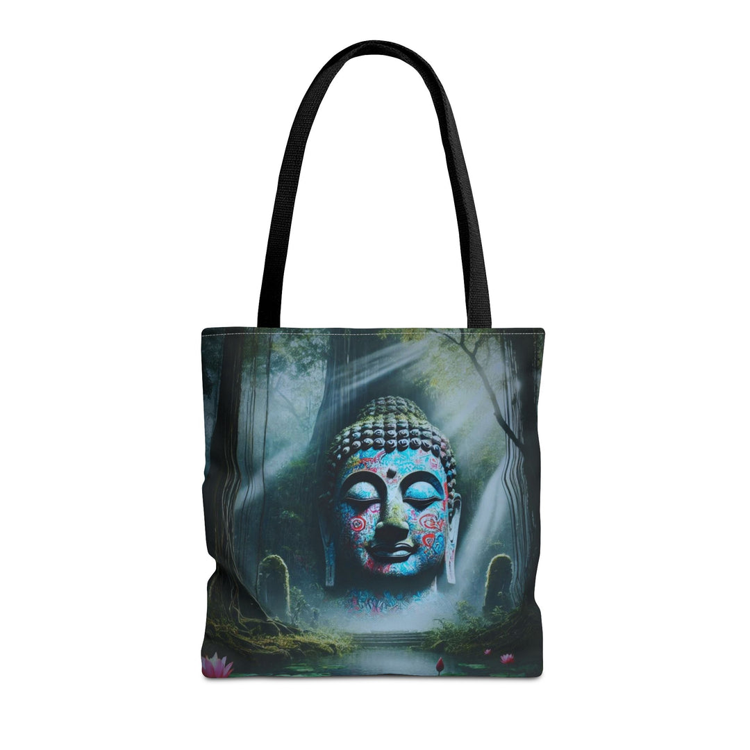 Sacred Symbols Harmony Tote Bag featuring spiritual designs, perfect for adding serenity and practicality to your daily style.