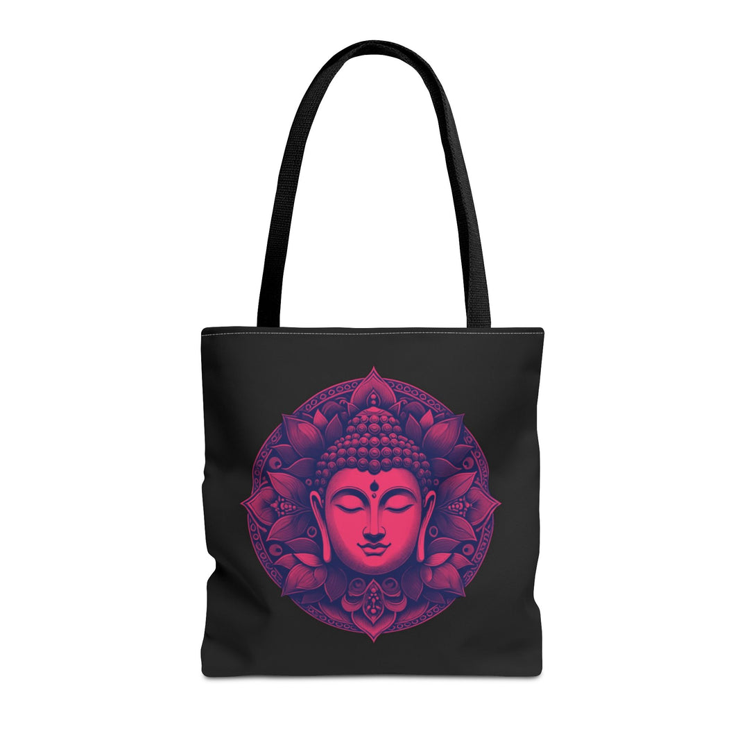 Serene Lotus Tote Bag featuring an elegant lotus design, perfect for adding peace and style to your everyday look.