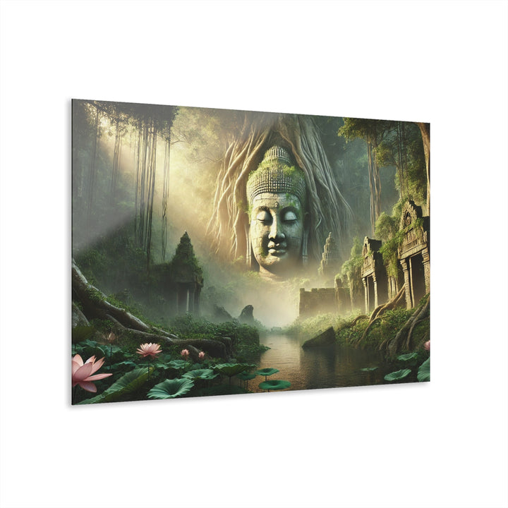 Serene Lotus Wall Art Acrylic Print offering artistic elegance and serenity, perfect for enhancing your home decor.