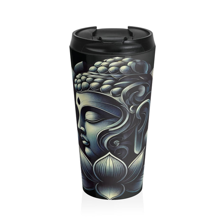 Tranquility Stainless Steel Travel Mug 15oz, perfect for keeping drinks warm or cold while promoting calm and balance on the go.